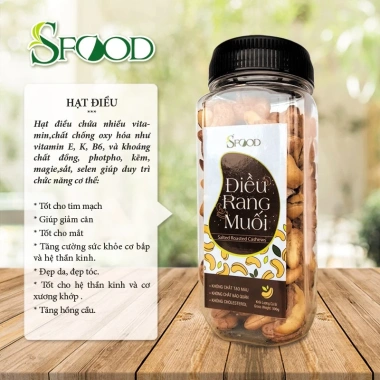 Điều rang muối Sfood nguyên hạt, vỏ lụa – Giá chỉ 55.000, giảm tới 22% 10 Điều rang muối Sfood nguyên hạt, vỏ lụa – Giá chỉ 55.000, giảm tới 22% 10