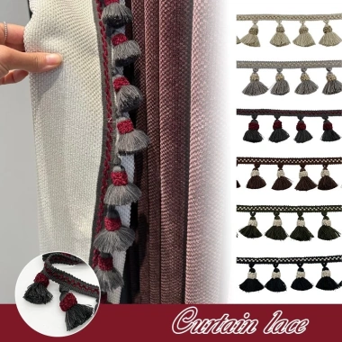 Đính cườm Tua Rua Viền Màn Dây Chuyền DIY Pompom Header Trang Trí Bên Viền - Giá chỉ 197k