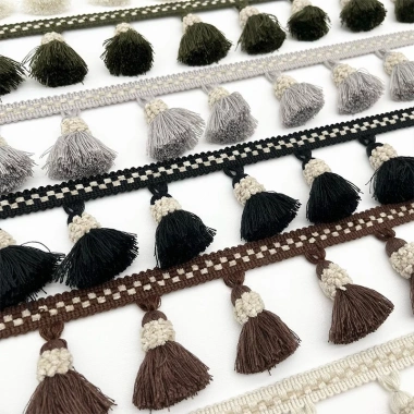 Đính cườm Tua Rua Viền Màn Dây Chuyền DIY Pompom Header Trang Trí Bên Viền - Giá chỉ 197k