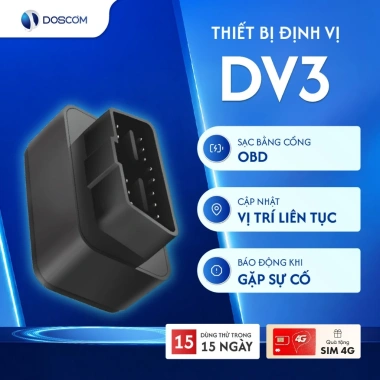 Đinh vị OBD Ô tô Doscom DV3 Sim 4G - GPS cắm trực tiếp, giá chỉ 2.0M