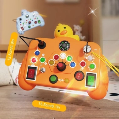 Ditipoo Đồ chơi cảm giác bảng bận rộn - Nút Montessori, công tắc LED, giáo dục mầm non, bảng tương tác 4