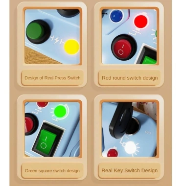 Ditipoo Đồ chơi cảm giác bảng bận rộn - Nút Montessori, công tắc LED, giáo dục mầm non, bảng tương tác 5