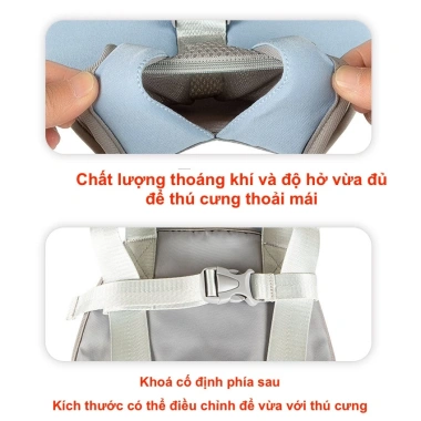 Địu balo túi vận chuyển thú cưng cao cấp, Clip thật an toàn, giá chỉ 259.000 VND 3