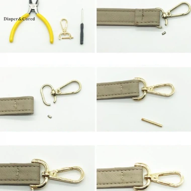 DIY Kim Loại Tháo Rời - Móc Chụp Kích Hoạt Khóa, Túi Dây Đeo Vai, Da Thủ Công YTH