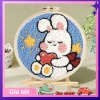 DIY Kit Thêu Len Nổi Khung Tròn Punch Needle - Video + Giấy Hướng Dẫn, Quà Tặng Handmade, 45.000đ