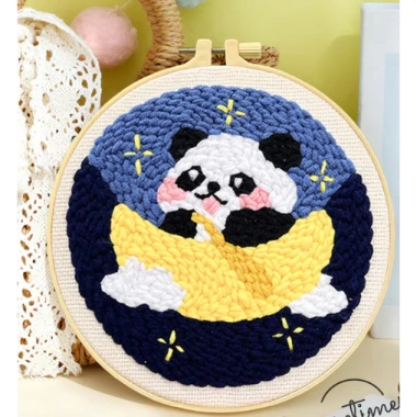 DIY Kit Thêu Len Nổi Khung Tròn Punch Needle - Video + Giấy Hướng Dẫn, Quà Tặng Handmade, 45.000đ