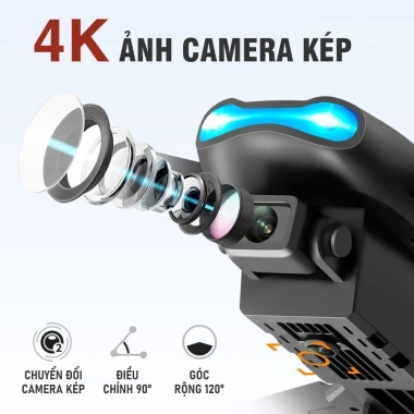 DJI E99 PRO Flycam Drone 4K HD FPV - Cảm biến tránh vật cản, xoay 360 độ, giá ưu đãi 489k
