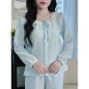 Đồ bộ áo dài quần dài Juhi thiết kế tinh tế vải mềm mại giá ưu đãi 168.350đ 4