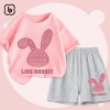 Đồ bộ bé gái BabyloveGO AQ-RB33 ngắn tay in hình thỏ Line Rabit - Giá 189.000₫ 3