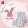 Đồ bộ bé gái BabyloveGO AQ-RB33 ngắn tay in hình thỏ Line Rabit - Giá 189.000₫ 7