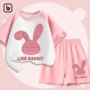 Đồ bộ bé gái BabyloveGO AQ-RB33 ngắn tay in hình thỏ Line Rabit - Giá 189.000₫ 10