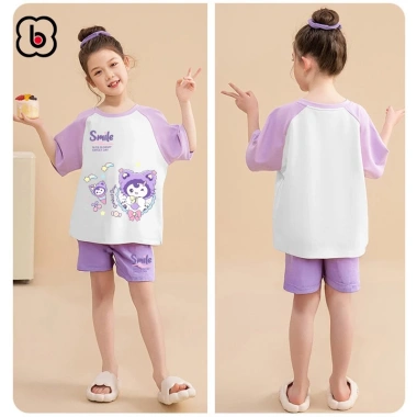 Đồ bộ bé gái BabyloveGO mùa hè thun cotton mềm nhẹ, thoáng mát cho bé 1-10 tuổi 3