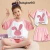 Đồ bộ bé gái BabyloveGO thun cotton ngắn tay in hình thỏ Rabbit BT4-RB33 giá 189k