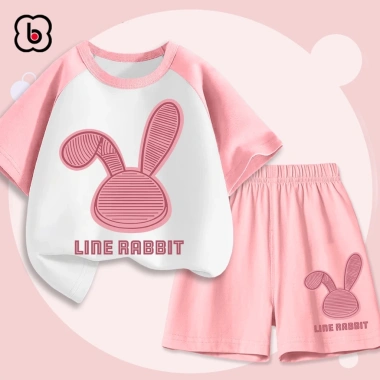 Đồ bộ bé gái BabyloveGO thun cotton ngắn tay in hình thỏ Rabbit BT4-RB33 giá 189k