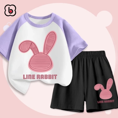 Đồ bộ bé gái BabyloveGO thun cotton ngắn tay in hình thỏ Rabbit BT4-RB33 giá 189k