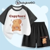 Đồ bộ bé trai BabyloveGO Capybara mùa hè thun cotton thoáng mát - 189.000₫