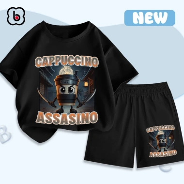 Đồ bộ BRAINROT Cappuccino Assasino bé trai BabyloveGO – Set thun cotton mùa hè thoáng mát, giá 199.000₫, giá gốc 248.750₫ 3