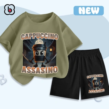 Đồ bộ BRAINROT Cappuccino Assasino bé trai BabyloveGO – Set thun cotton mùa hè thoáng mát, giá 199.000₫, giá gốc 248.750₫ 5