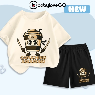 Đồ bộ CAPPUCCINO ASSASSINO bé trai BabyloveGO thun cotton thoáng mát mùa hè - 199.000₫