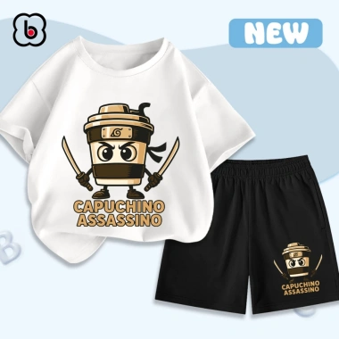 Đồ bộ CAPPUCCINO ASSASSINO bé trai BabyloveGO thun cotton thoáng mát mùa hè - 199.000₫