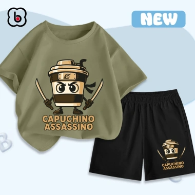 Đồ bộ CAPPUCCINO ASSASSINO bé trai BabyloveGO thun cotton thoáng mát mùa hè - 199.000₫