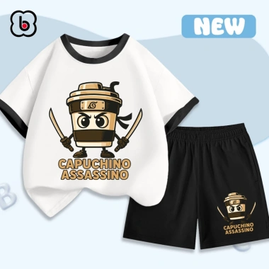Đồ bộ CAPPUCCINO ASSASSINO bé trai BabyloveGO thun cotton thoáng mát mùa hè - 199.000₫