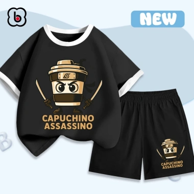 Đồ bộ CAPPUCCINO ASSASSINO bé trai BabyloveGO thun cotton thoáng mát mùa hè - 199.000₫