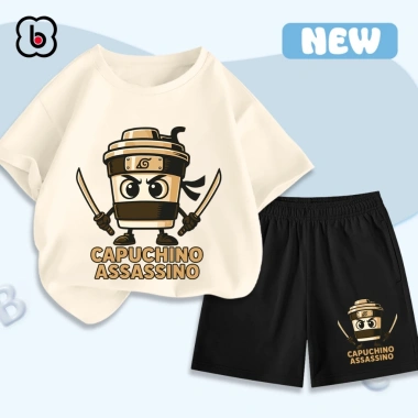 Đồ bộ CAPPUCCINO ASSASSINO bé trai BabyloveGO thun cotton thoáng mát mùa hè - 199.000₫