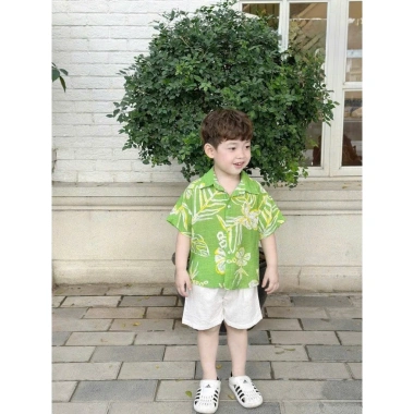 Đồ bộ đi biển bé trai họa tiết hoa quả Summer – Chất liệu cao cấp, mềm thấm hút, giá ưu đãi 215k