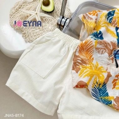 Đồ bộ đi biển bé trai họa tiết lá cây - Chất liệu cao cấp, thấm hút mồ hôi, 275k