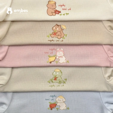 Đồ Bộ Embes Ngày Vui Vẻ Dài Tay Chất Mỏng Mát Xuân Hè Cho Bé 8-18kg Giá Ưu Đãi 2 Đồ Bộ Embes Ngày Vui Vẻ Dài Tay Chất Mỏng Mát Xuân Hè Cho Bé 8-18kg Giá Ưu Đãi 2