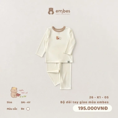 Đồ Bộ Embes Ngày Vui Vẻ Dài Tay Chất Mỏng Mát Xuân Hè Cho Bé 8-18kg Giá Ưu Đãi 5 Đồ Bộ Embes Ngày Vui Vẻ Dài Tay Chất Mỏng Mát Xuân Hè Cho Bé 8-18kg Giá Ưu Đãi 5