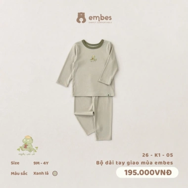 Đồ Bộ Embes Ngày Vui Vẻ Dài Tay Chất Mỏng Mát Xuân Hè Cho Bé 8-18kg Giá Ưu Đãi 7 Đồ Bộ Embes Ngày Vui Vẻ Dài Tay Chất Mỏng Mát Xuân Hè Cho Bé 8-18kg Giá Ưu Đãi 7
