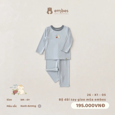 Đồ Bộ Embes Ngày Vui Vẻ Dài Tay Chất Mỏng Mát Xuân Hè Cho Bé 8-18kg Giá Ưu Đãi 9 Đồ Bộ Embes Ngày Vui Vẻ Dài Tay Chất Mỏng Mát Xuân Hè Cho Bé 8-18kg Giá Ưu Đãi 9