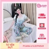 Đồ bộ lụa Latin mặc nhà cho nữ - Đồ ngủ ngắn tay tiểu thư mịn mát, họa tiết dễ thương, giá ưu đãi 179k