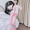 Đồ bộ lụa Latin mặc nhà cho nữ - Đồ ngủ ngắn tay tiểu thư mịn mát, họa tiết dễ thương, giá ưu đãi 179k 4
