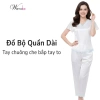 Đồ bộ lụa WANNABE quần dài áo cổ tim ren hoa nhẹ nhàng, thoải mái suốt ngày - BDS08