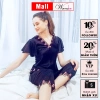 Đồ bộ lụa WANNABE quần dài áo cổ tim ren hoa nhẹ nhàng, thoải mái suốt ngày - BDS08 2