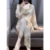 Đồ bộ LUXURY PIJAMA lụa latin tay dài, họa tiết sang trọng Giá 240.998 VND