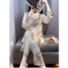 Đồ bộ LUXURY PIJAMA lụa latin tay dài, họa tiết sang trọng Giá 240.998 VND 2