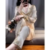 Đồ bộ LUXURY PIJAMA lụa latin tay dài, họa tiết sang trọng Giá 240.998 VND 3