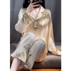 Đồ bộ LUXURY PIJAMA lụa latin tay dài, họa tiết sang trọng Giá 240.998 VND 5