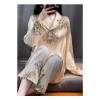 Đồ bộ LUXURY PIJAMA lụa latin tay dài, họa tiết sang trọng Giá 240.998 VND 10