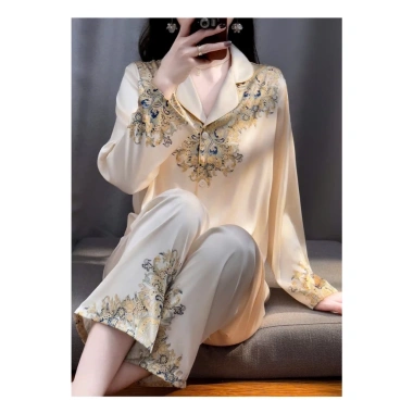 Đồ bộ LUXURY PIJAMA lụa latin tay dài, họa tiết sang trọng Giá 240.998 VND 10