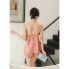 Đồ Bộ Mặc Nhà Hai Dây Quần Đùi Lụa Satin Họa Tiết Hisexy Mút Ngực - Giá 119k 7