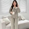 Đồ bộ mặc nhà kẻ caro nữ LILA dài cổ tròn, có túi, cotton thấm hút mồ hôi - P12 Design 5