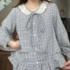 Đồ bộ mặc nhà kẻ caro nữ LILA dài cổ tròn, có túi, cotton thấm hút mồ hôi - P12 Design 7