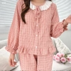 Đồ bộ mặc nhà kẻ caro nữ LILA dài cổ tròn, có túi, cotton thấm hút mồ hôi - P12 Design 10
