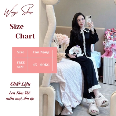 Đồ Bộ Mặc Nhà Len Tăm Thỏ Thu Đông Ấm Áp, Pijama Nữ Tiểu Thư Bánh Bèo Dày Dặn Cao Cấp - Giá 329.000₫