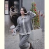 Đồ Bộ Mặc Nhà Len Tăm Thỏ Thu Đông Ấm Áp, Pijama Nữ Tiểu Thư Bánh Bèo Dày Dặn Cao Cấp - Giá 329.000₫ 5